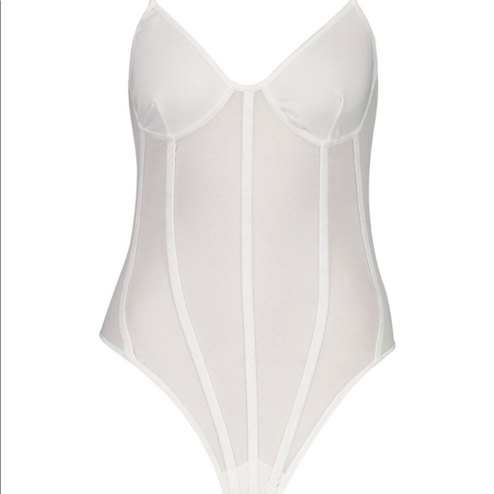 Mesh panelled cupped bodysuit